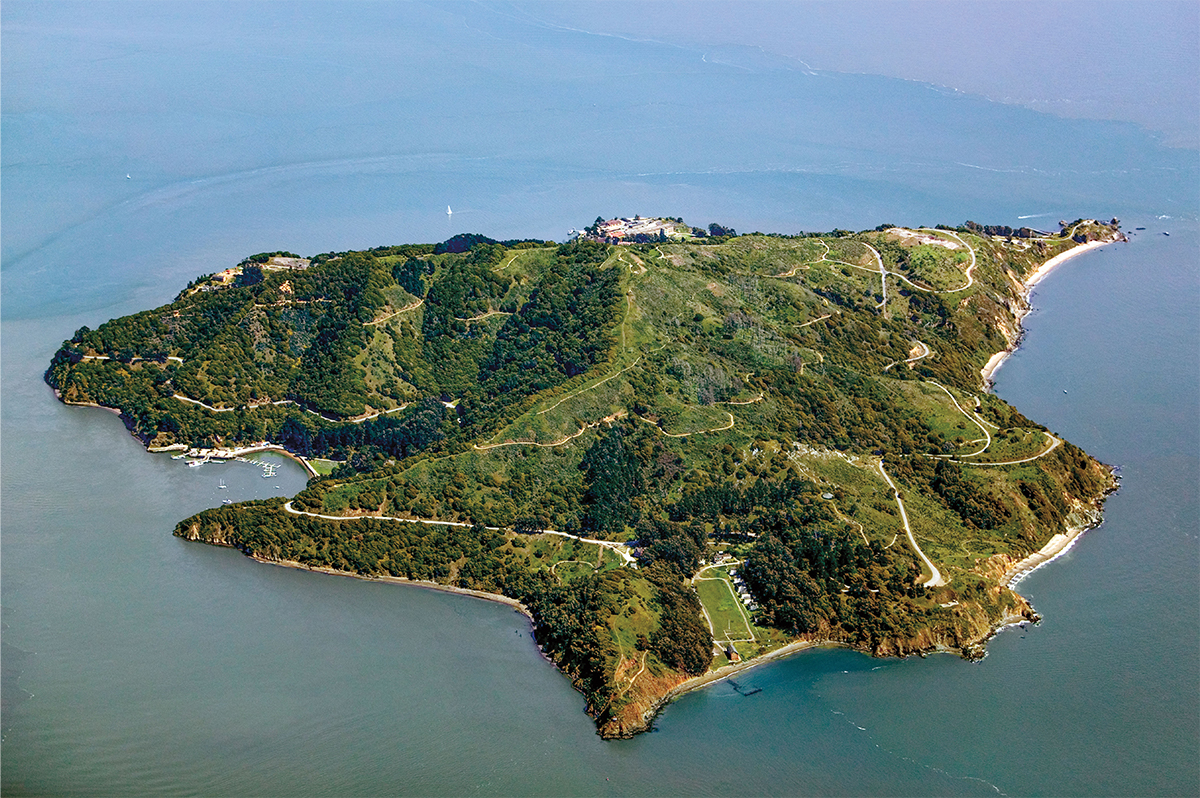 An arial view of a large beautiful island