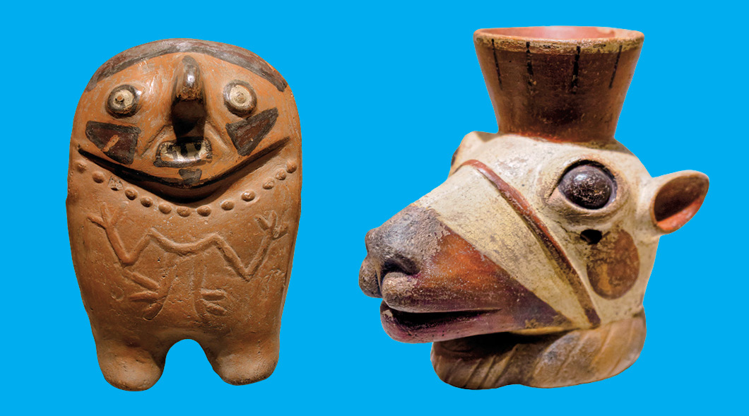 Image of two ancient artifacts made from clay