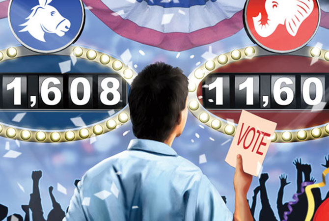 A man about to cast a vote