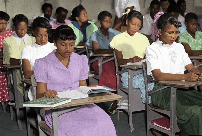 Black students in a segregated school