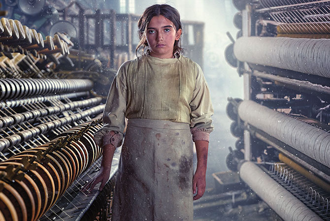 A girl in a factory